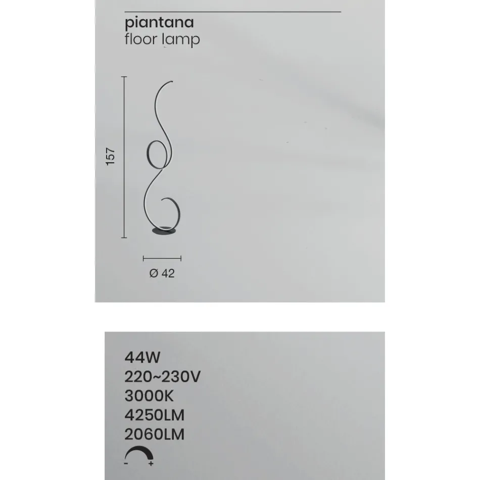 LED-Stehlampe mit Design-Klack lackierter Metallstruktur Viadurini