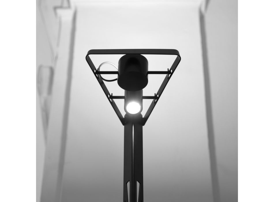 Ausziehbare Stehlampe Aluminium Mattschwarzes Leiterdesign - Watchful