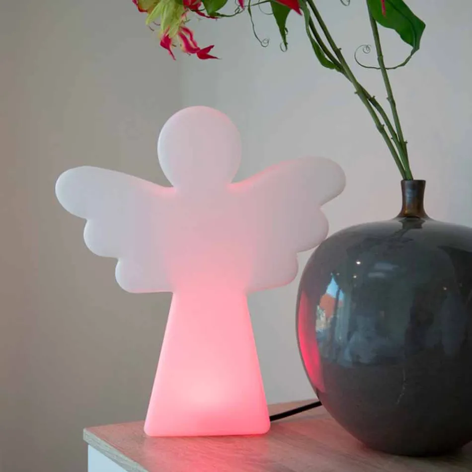 Weiße Stehleuchte E27, LED oder Solar Angel Modernes Design - Angelostar Viadurini