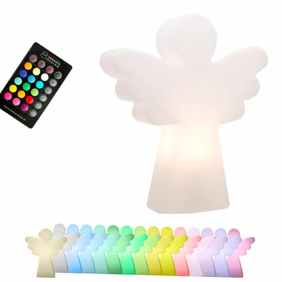 Weiße Stehleuchte E27, LED oder Solar Angel Modernes Design - Angelostar Viadurini