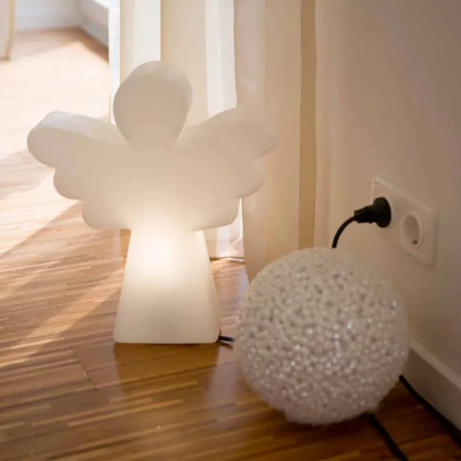 Weiße Stehleuchte E27, LED oder Solar Angel Modernes Design - Angelostar Viadurini