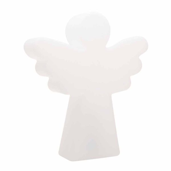 Weiße stehleuchte e27, led oder solar design mit modern angel - angelostar