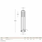 Stehlampe aus Messing und Gewebe Hua Hika Viadurini