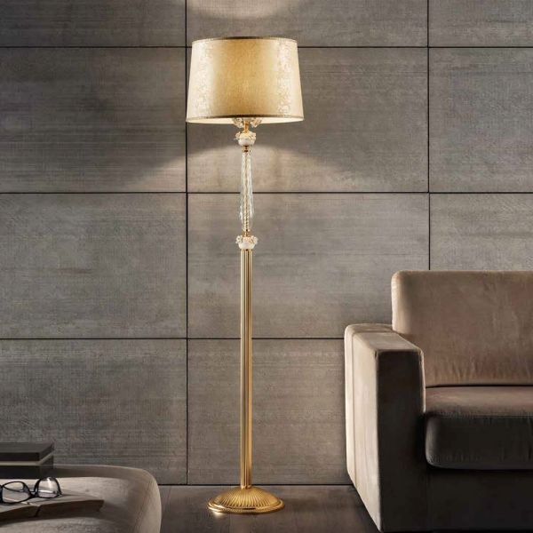 Klassische stehlampe aus porzellan und luxuriösem mundgeblasenem glas - eteria