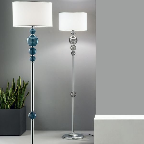 Klassische stehlampe aus italienischem kunsthandwerksglas und lampenschirm - memore