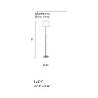 Klassische Stehlampe aus italienischem Kunsthandwerksglas und Lampenschirm - Memore Viadurini