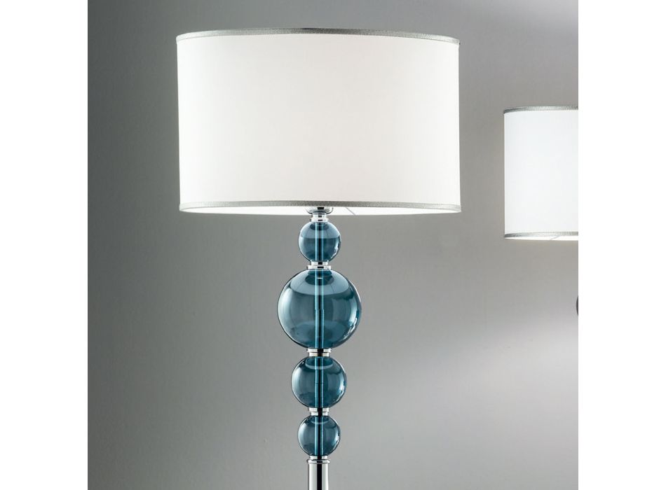 Klassische Stehlampe aus italienischem Kunsthandwerksglas und Lampenschirm - Memore Viadurini