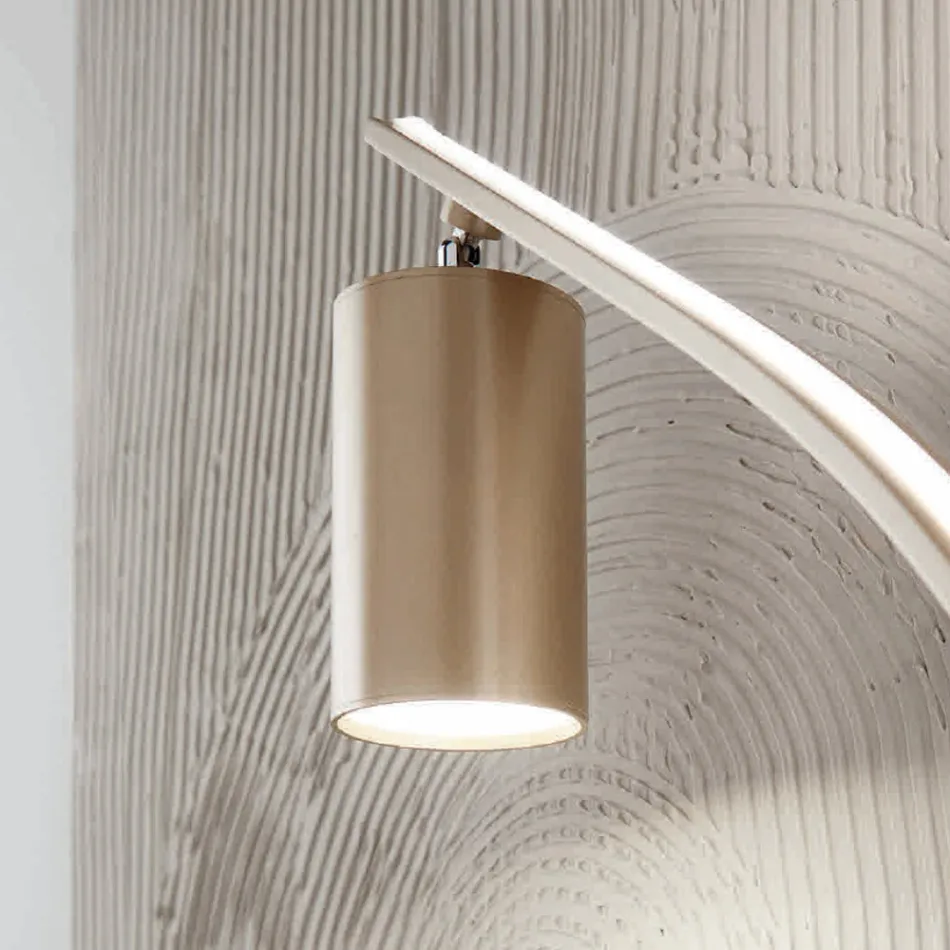 Stehlampe mit verstellbarem Strahler und zweitem Licht auf der Rückseite – Kampfer Viadurini