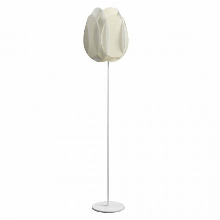 Stehlampe mit weißem Perlmuttschirm, Durchmesser 40xH195 cm, Lora Viadurini