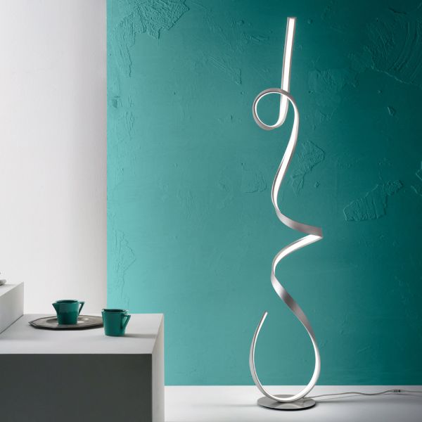 Stehlampe mit struktur aus lackiertem metall mit led-licht - lumino
