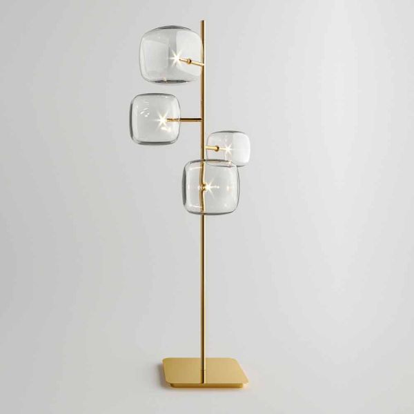 Design stehleuchte mit glänzender metallstruktur made in italy - donatina