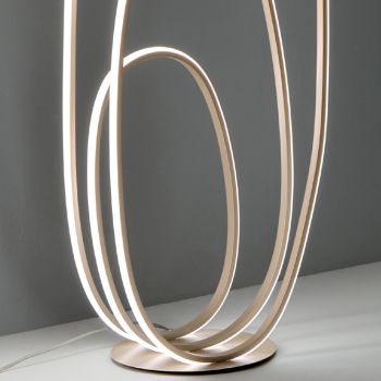 Design-Stehlampe aus lackiertem Metall mit Gold-Finish mit LED - Simea