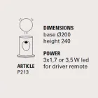 Stehleuchte, modernes Design mit 3 Leuchten, U-Boot - Toscot Viadurini