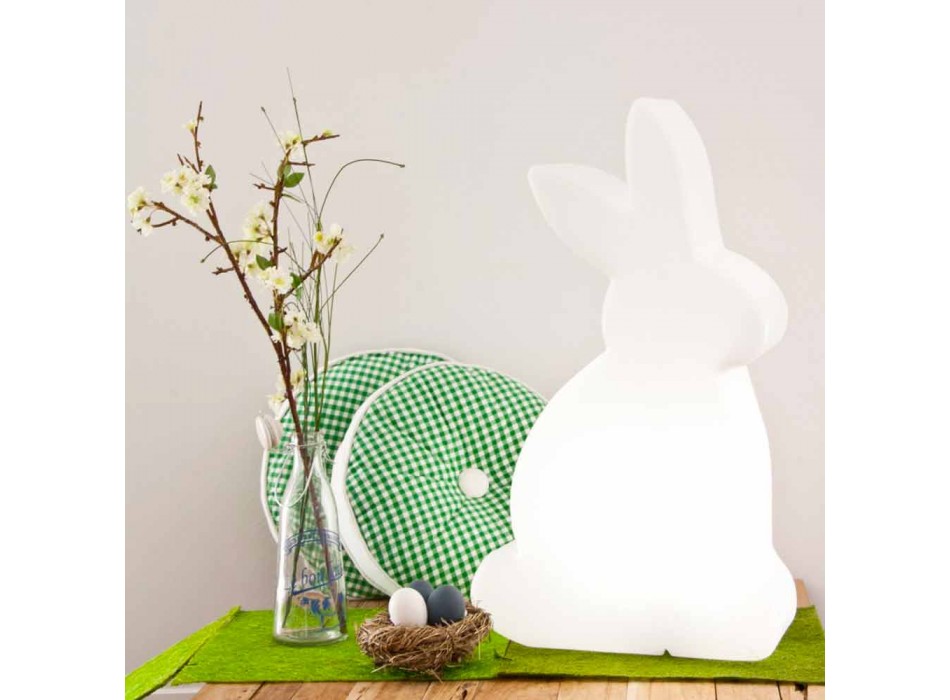 Design Stehleuchte, weißes Kaninchen für drinnen und draußen - Conigliostar Viadurini