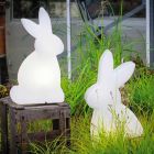 Design Stehleuchte, weißes Kaninchen für drinnen und draußen - Conigliostar Viadurini