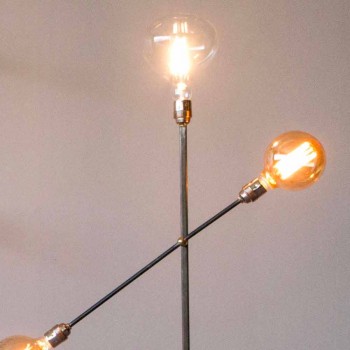 Design Stehleuchte aus Eisen mit verstellbaren Lichtern Made in Italy - Melita