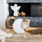 Mondform Stehlampe aus Kunststoff 2 Größen Modernes Design - Lunastar Viadurini