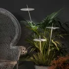 Garten-Stehlampe Aluminium Weiß Design mit Seerosenblatt - Cipriam Viadurini