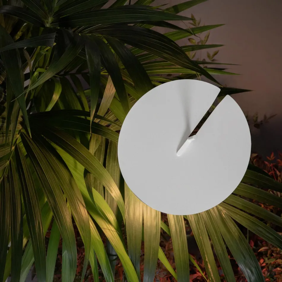 Garten-Stehlampe Aluminium Weiß Design mit Seerosenblatt - Cipriam Viadurini