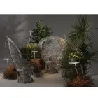 Garten-Stehlampe Aluminium Weiß Design mit Seerosenblatt - Cipriam Viadurini