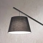 Stehlampe aus Metall mit Lampenschirm mit Stoffbezug - Rivella Viadurini