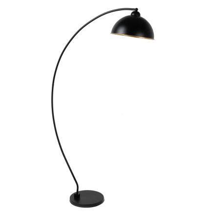 Stehlampe aus schwarzem und goldenem Metall mit verstellbarem Lampenschirm - Steave Viadurini
