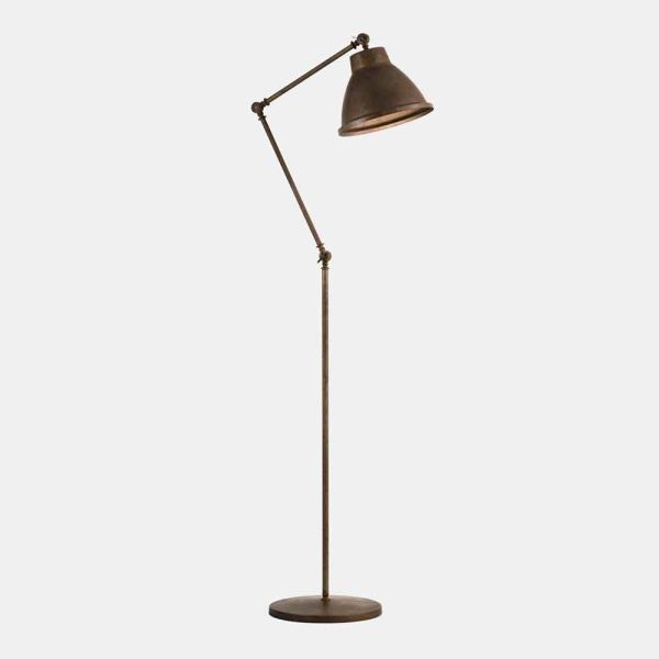 Stehlampe aus messing und eisen mit gelenk im vintage-stil - loft von il fanale