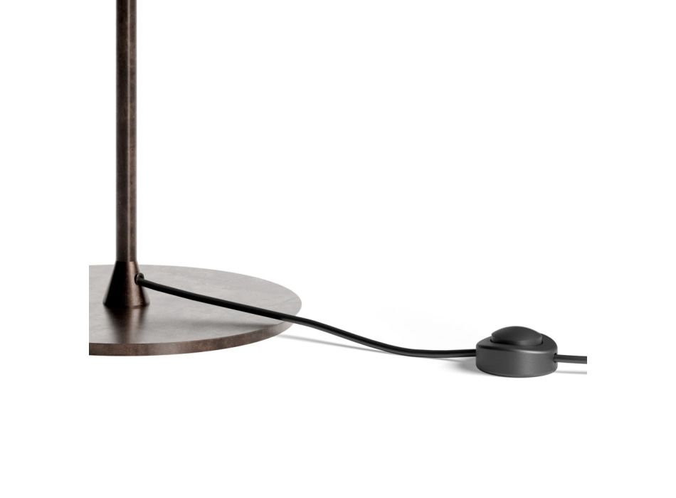 Stehlampe aus dunklem Messing und Steinglas, hergestellt in Italien – Bottega Viadurini