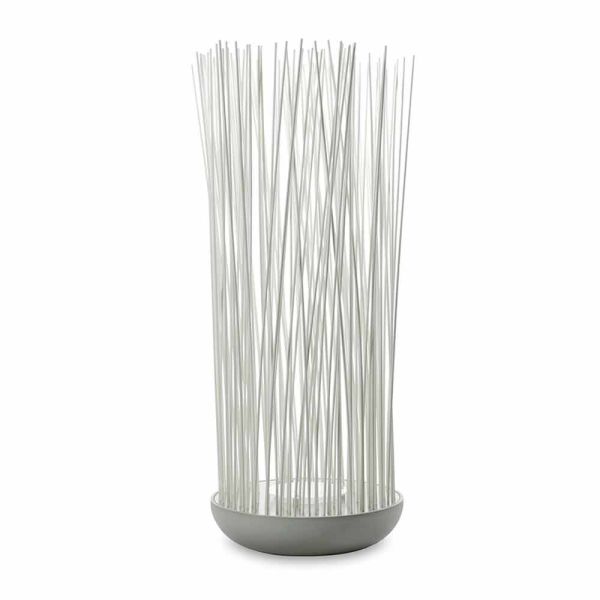 Led stehleuchte aus grauem technopolymer und weißen pvc-stäben - touch