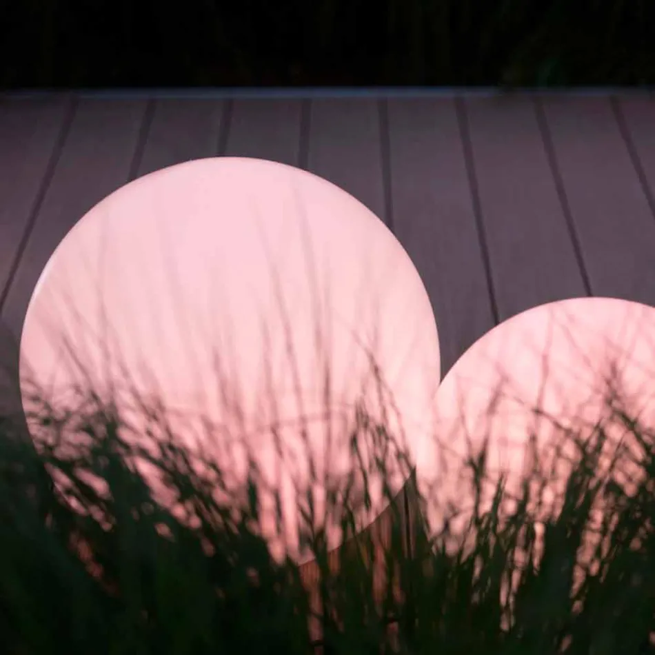 Mehrfarbige LED-Stehlampe aus weißem Kunststoff, rundes Design - Globostar Viadurini