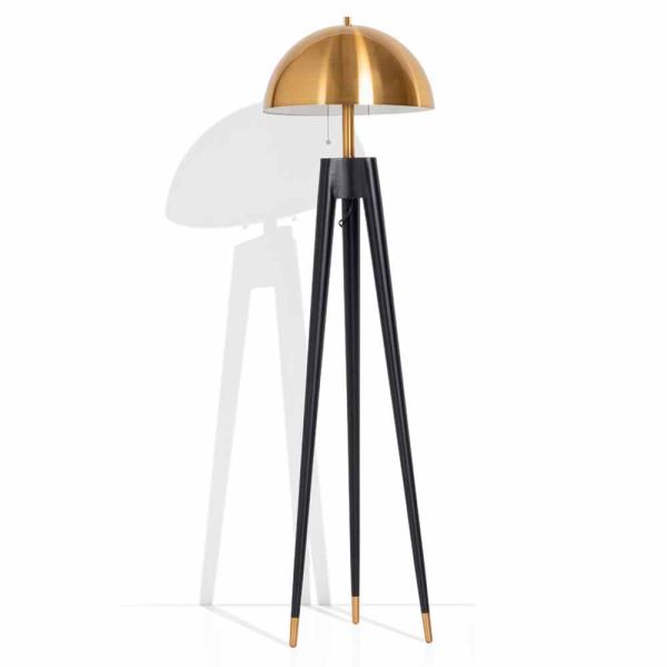 Moderne stehlampe aus metall und gebürstetem messing made in italy - peter