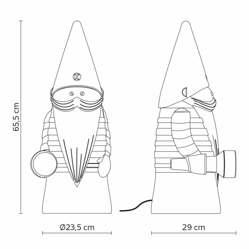 LED-Stehlampe im Freien in weißem Technopolymer Modernes Design - Nano Viadurini