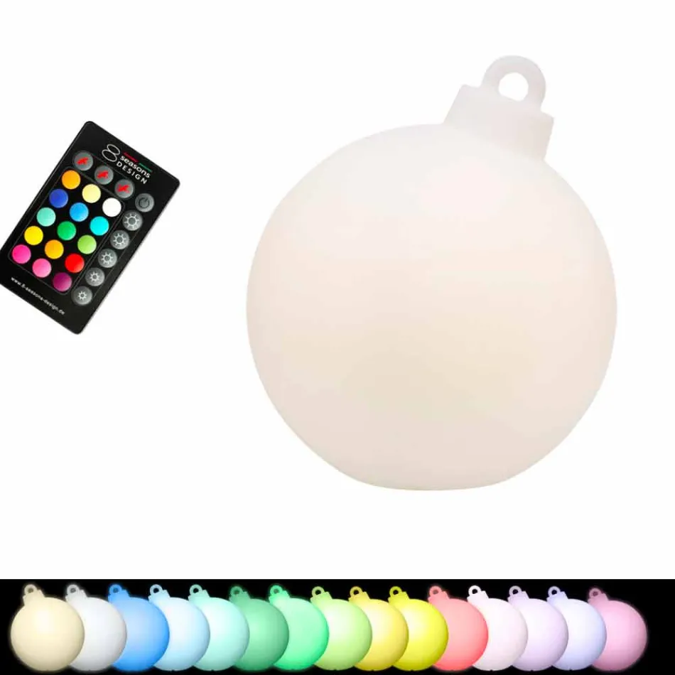 Innen- oder Außendekor Lampe Roter, weißer Weihnachtsball - Pallastar Viadurini