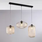 3-flammige Lampe im schwarzen Glas-Metall-Design für - Tucana Viadurini