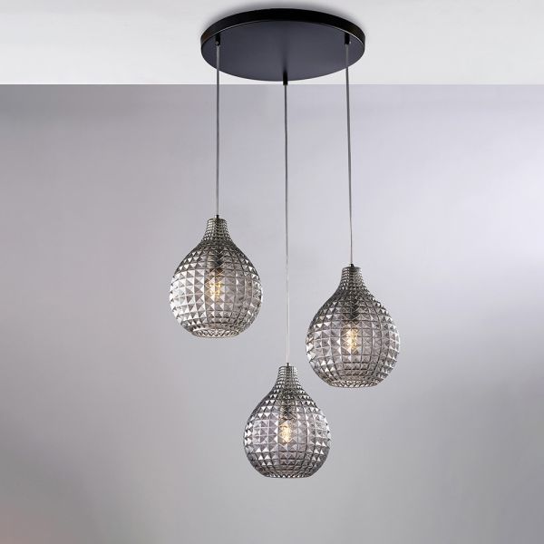Designer-lampe aus glas und metall, hergestellt in italien für stilvolles dekor – atlas
