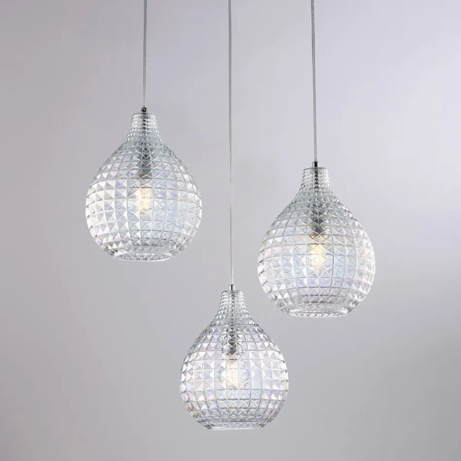 Designer-Lampe aus Glas und Metall, hergestellt in Italien für stilvolles Dekor – Atlas Viadurini