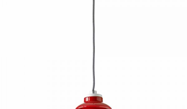 Pendelleuchte aus roter Keramik, hergestellt in Italien, Asien