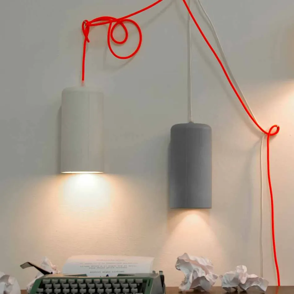 Pendelleuchte In-es.artdesign Kerze 1 aus gefärbtem Laprene Viadurini