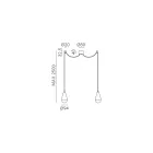 Doppelte Pendelleuchte aus Eisen und Glas, hergestellt in Italien – Cloudy Viadurini