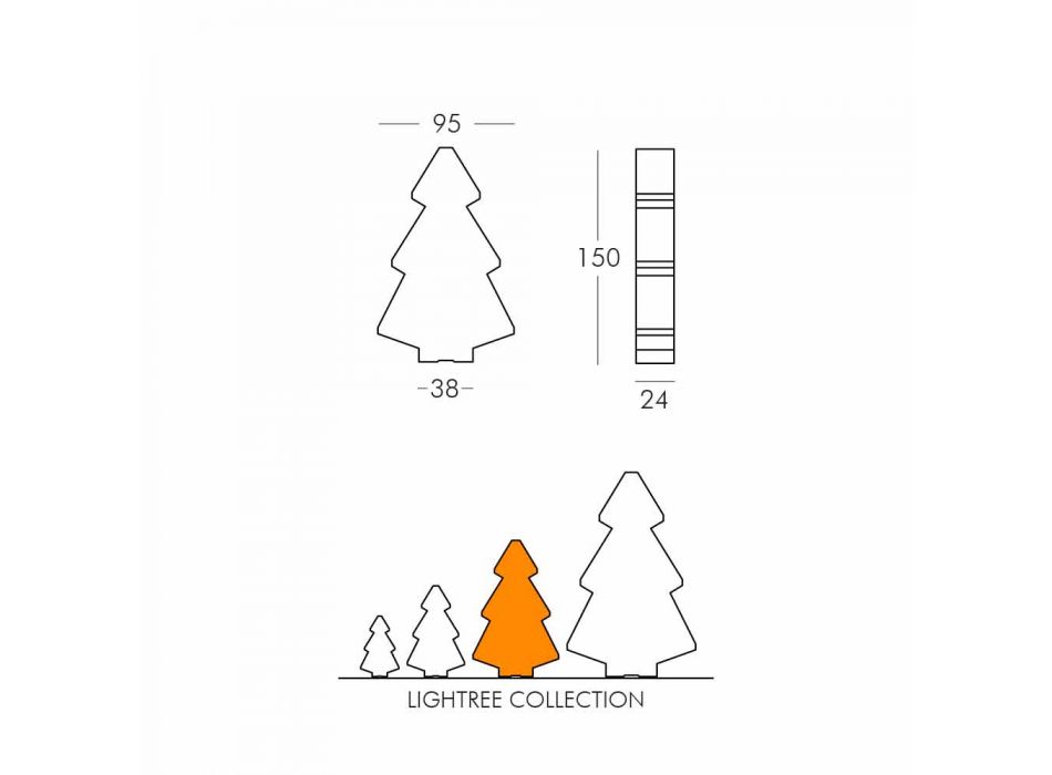 Dekorative Leuchte Lightree Weihnachtsbaum im Freien hergestellt in Italien