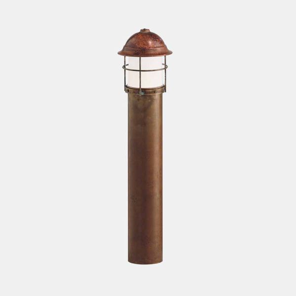 Niedrige lampe von giaridno kupfer, messing und glas 2 größen - garden by il fanale