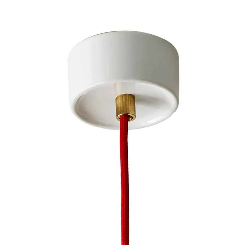 Lampe aus Buchenholz und Hängeleuchte aus Keramik, hergestellt in Italien, Asien Viadurini