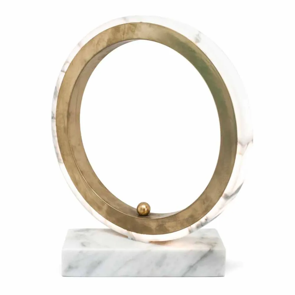 Lampe aus weißem Carrara-Marmor und Messing Made in Italy 2 Dimensions - Nazife Viadurini