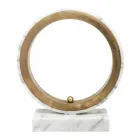 Lampe aus weißem Carrara-Marmor und Messing Made in Italy 2 Dimensions - Nazife Viadurini