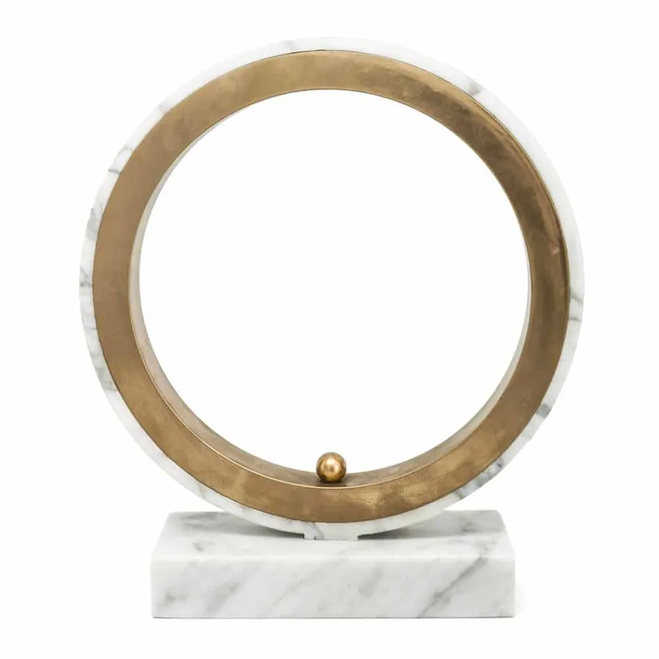 Lampe aus weißem Carrara-Marmor und Messing Made in Italy 2 Dimensions - Nazife Viadurini