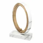 Lampe aus weißem Carrara-Marmor und Messing Made in Italy 2 Dimensions - Nazife Viadurini