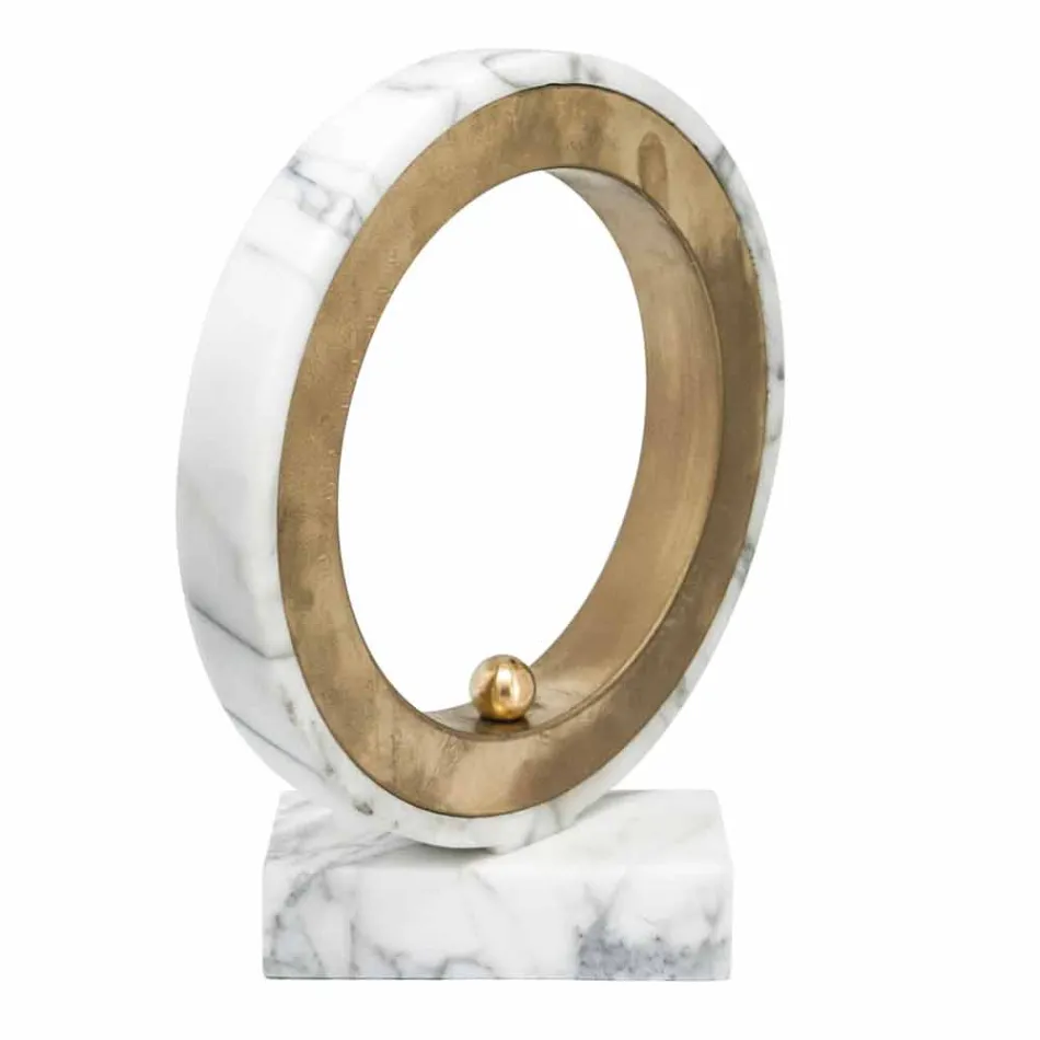 Lampe aus weißem Carrara-Marmor und Messing Made in Italy 2 Dimensions - Nazife Viadurini