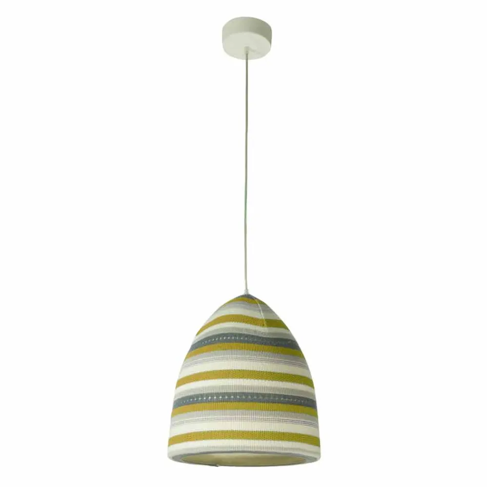 Pendelleuchte aus Nebulit und Wolle In.es.artdesign Flower Stripe Viadurini