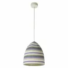 Pendelleuchte aus Nebulit und Wolle In.es.artdesign Flower Stripe Viadurini