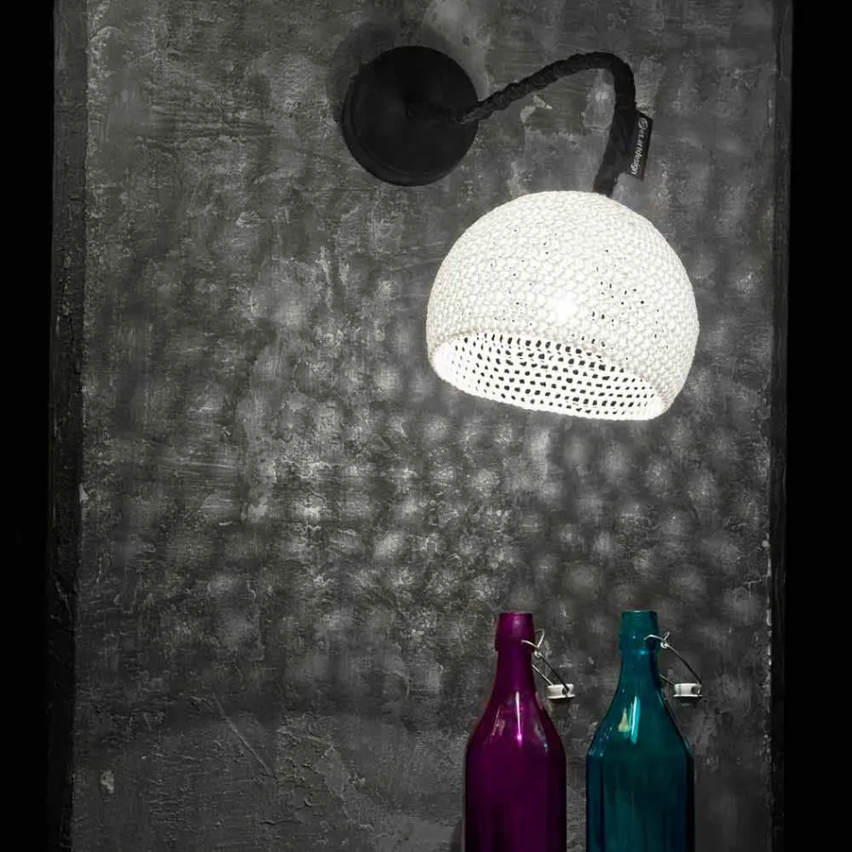 Wandleuchte aus Harz und Baumwolle In-es.artdesign Moderne Textur A1 Viadurini